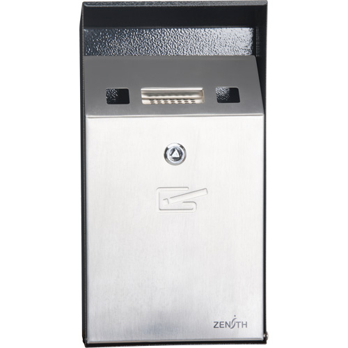 Cendrier, Montage mural, Acier inoxydable, Capacit&eacute; 1 Litre, Hauteur 11-4/5" Helyx Safety & Industrial Supplies