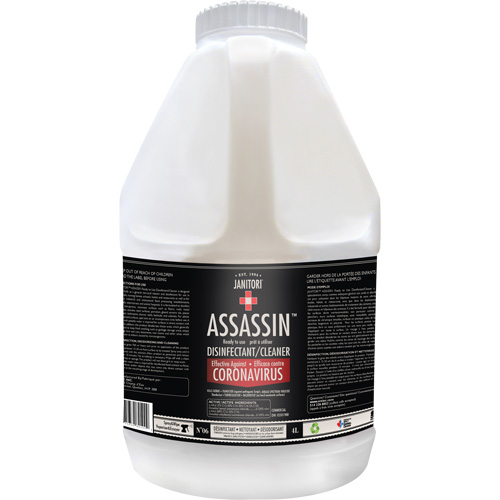 Nettoyant d&eacute;sinfectant pr&ecirc;t &agrave; l'emploi Janitori Assassin, 4 L, Cruche Helyx Safety & Industrial Supplies