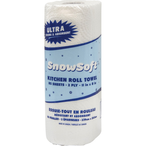 Snow Soft Premium Kitchen Towels, 2 Ply, 85 Sheets/Roll, 8" W, 11" L Helyx Safety & Industrial Supplies