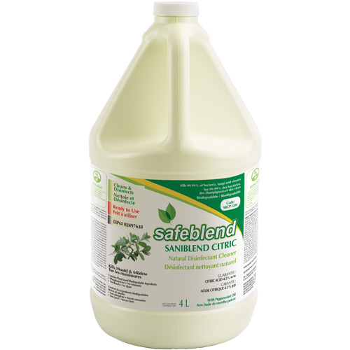Nettoyant d&eacute;sinfectant CITRIC &agrave; l'huile de menthe poivr&eacute;e, 4 L, Cruche Helyx Safety & Industrial Supplies