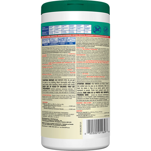 Lingettes d&eacute;sinfectantes, 75 lingettes Helyx Safety & Industrial Supplies