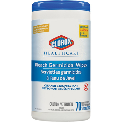 Healthcare&reg; Disinfecting Bleach Wipes, 70 Count Helyx Safety & Industrial Supplies