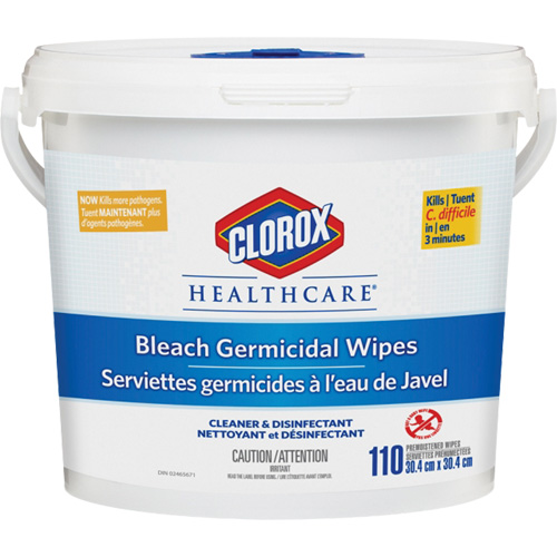 Healthcare&reg; Disinfecting Bleach Wipes, 110 Count Helyx Safety & Industrial Supplies