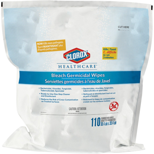 Healthcare&reg; Disinfecting Bleach Wipes Refill, 110 Count Helyx Safety & Industrial Supplies