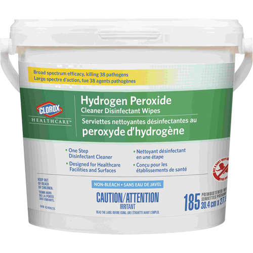 Lingettes d&eacute;sinfectantes et nettoyantes &agrave; base de peroxyde d'hydrog&egrave;ne Healthcare, 185 lingettes Helyx Safety & Industrial Supplies