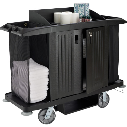 Executive Full-Size Housekeeping Cart with Doors Helyx Safety & Industrial Supplies