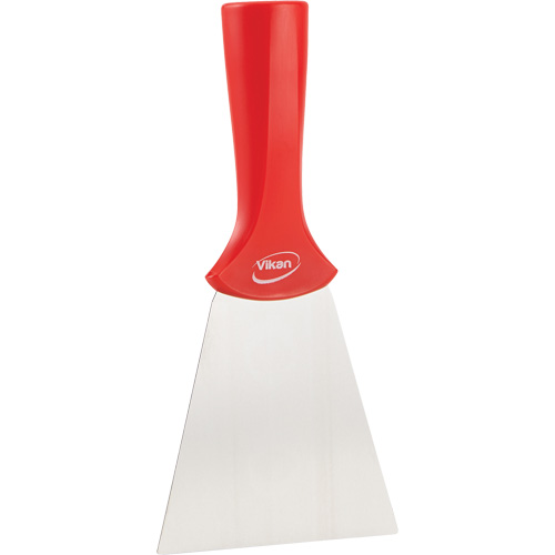 Grattoir en acier inoxydable avec poign&eacute;e montable sur manche, Rouge, 4" la x 8" lo Helyx Safety & Industrial Supplies