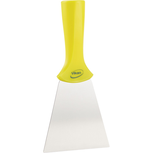 Handle-Mounted Stainless Steel Scraper, Yellow, 4" W x 8" L Helyx Safety & Industrial Supplies