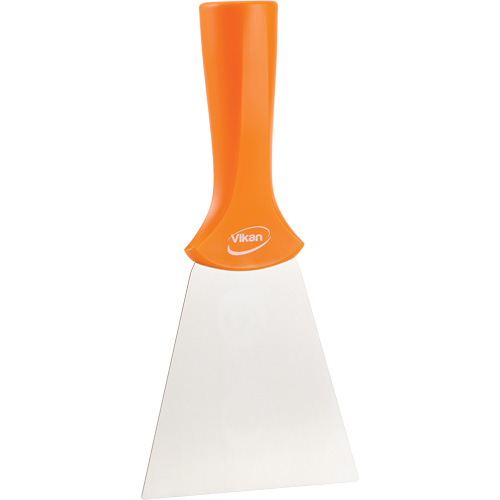 Handle-Mounted Stainless Steel Scraper, Orange, 4" W x 8" L Helyx Safety & Industrial Supplies