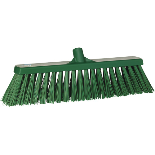 Heavy-Duty Push Broom, Stiff Bristles, 20", Polyester, Green Helyx Safety & Industrial Supplies