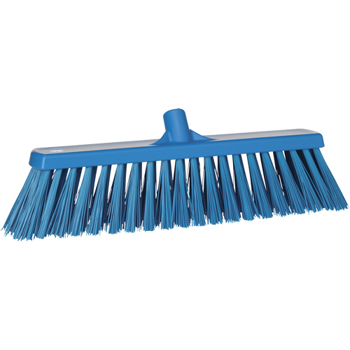 Heavy-Duty Push Broom, Stiff Bristles, 20", Polyester, Blue Helyx Safety & Industrial Supplies