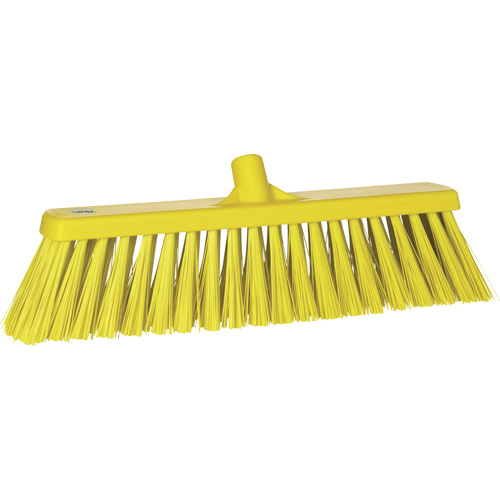 Heavy-Duty Push Broom, Stiff Bristles, 20", Polyester, Yellow Helyx Safety & Industrial Supplies