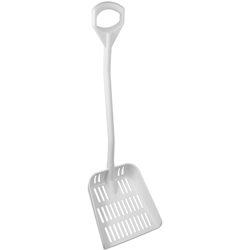 Ergonomic Large Sieve Shovel, 45" Length, Plastic, White Helyx Safety & Industrial Supplies