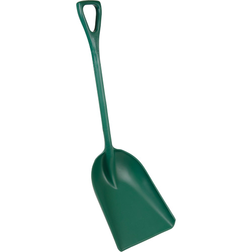 One-Piece Metal Detectable Shovel, 13-3/4" x 17" Blade, 42-1/2" Length, Plastic, Green Helyx Safety & Industrial Supplies