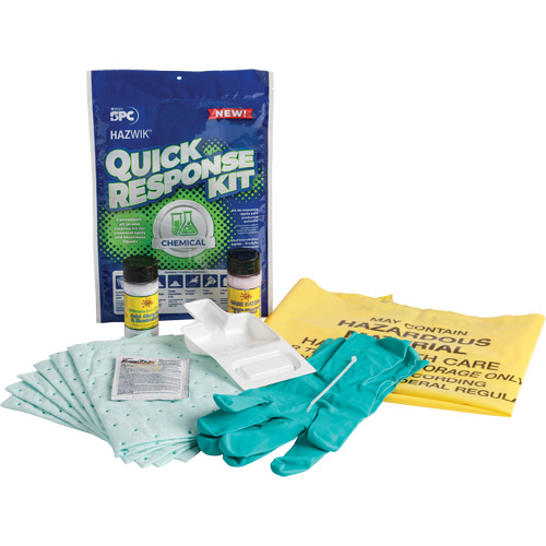 Hazwik&reg; Quick Response Spill Kit for Chemical Spills, Hazmat, Bag, 0.33 US gal. Absorbancy Helyx Safety & Industrial Supplies