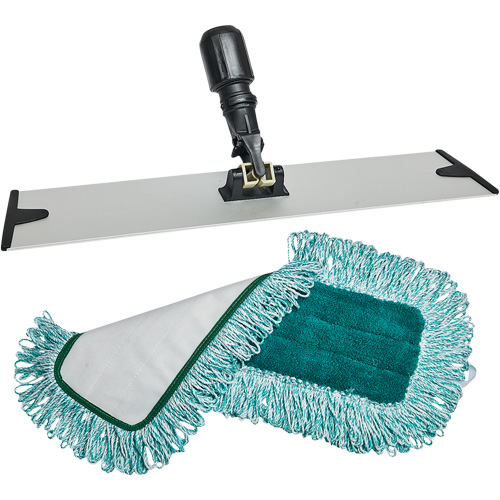 Tampon pour vadrouille &agrave; &eacute;pousseter et support, Style Boucles et crochets, Polyester, 18" lo x 5-3/4" la Helyx Safety & Industrial Supplies