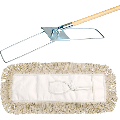Syst&egrave;me de vadrouille &agrave; &eacute;pousseter Break-Ezy, Style &agrave; attacher, Coton, 36" lo x 5" la Helyx Safety & Industrial Supplies
