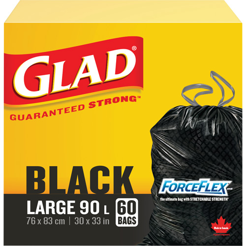90L Garbage Bags, Regular, 30" W x 33" L, Black Helyx Safety & Industrial Supplies