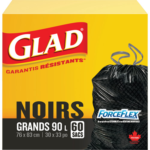 90L Garbage Bags, Regular, 30" W x 33" L, Black Helyx Safety & Industrial Supplies