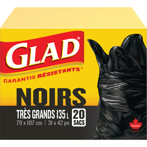 Sacs &agrave; ordures 135 L, R&eacute;gulier, 31" la x 42" lo, Noir Helyx Safety & Industrial Supplies