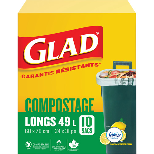 Sacs de compostage hauts, R&eacute;gulier, 31" lo x 24" la, Brun, Capacit&eacute; de 49 L (13 gal.) Helyx Safety & Industrial Supplies