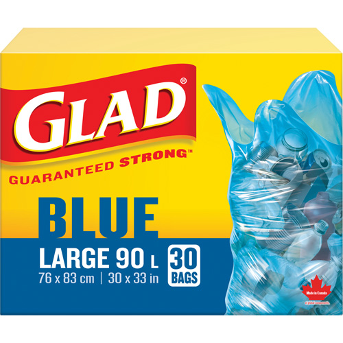 45L Recycling Bags, Regular, 30" W x 33" L, Blue Helyx Safety & Industrial Supplies