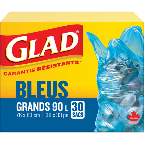 45L Recycling Bags, Regular, 30" W x 33" L, Blue Helyx Safety & Industrial Supplies