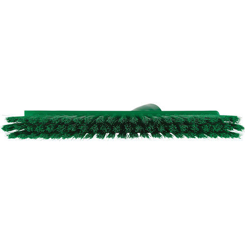 Balai biseaut&eacute; avec pas de vis inclin&eacute;, Crins Moyen, 10", Polyester, Vert Helyx Safety & Industrial Supplies