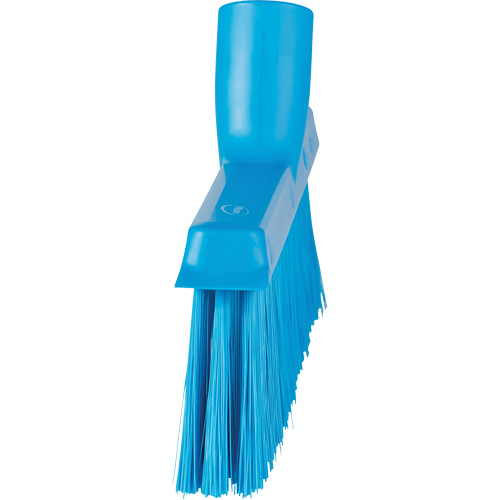 Dustpan Broom with Angled Thread, Medium Bristles, 10", Polyester, Blue Helyx Safety & Industrial Supplies