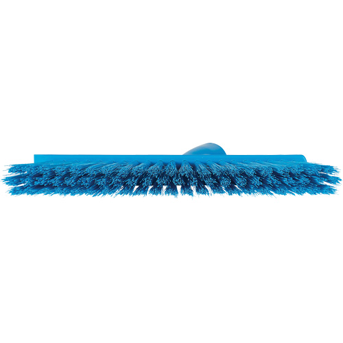 Dustpan Broom with Angled Thread, Medium Bristles, 10", Polyester, Blue Helyx Safety & Industrial Supplies