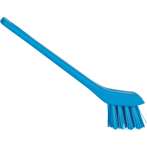 Brosse avec rebord grattoir, Soies Ferme, Longueur de 6", Bleu Helyx Safety & Industrial Supplies