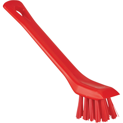 Brosse avec rebord grattoir, Soies Ferme, Longueur de 6", Rouge Helyx Safety & Industrial Supplies