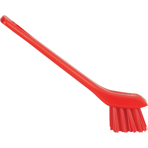 Brosse avec rebord grattoir, Soies Ferme, Longueur de 6", Rouge Helyx Safety & Industrial Supplies
