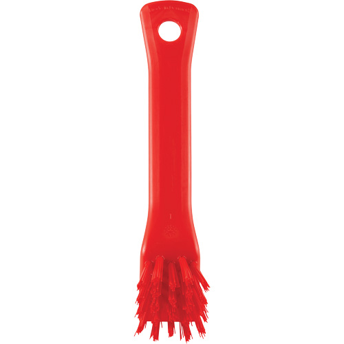 Brosse avec rebord grattoir, Soies Ferme, Longueur de 6", Rouge Helyx Safety & Industrial Supplies