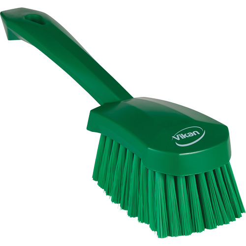 Brosse &agrave; r&eacute;curer avec manche court, Soies Doux, Longueur de 10-1/2", Vert Helyx Safety & Industrial Supplies