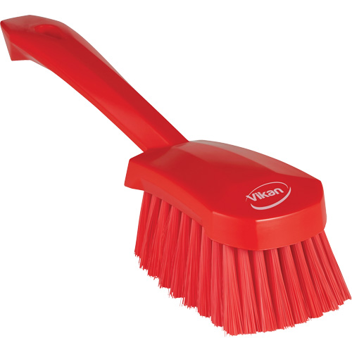 Brosse &agrave; r&eacute;curer avec manche court, Soies Doux, Longueur de 10-1/2", Rouge Helyx Safety & Industrial Supplies