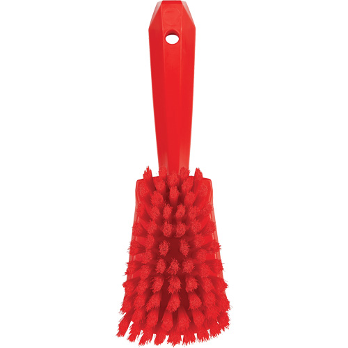 Brosse &agrave; r&eacute;curer avec manche court, Soies Doux, Longueur de 10-1/2", Rouge Helyx Safety & Industrial Supplies