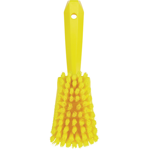 Brosse &agrave; r&eacute;curer avec manche court, Soies Doux, Longueur de 10-1/2", Jaune Helyx Safety & Industrial Supplies
