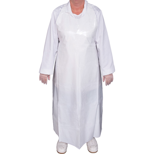 Top Dog 8 Mil. Apron, Polyurethane, 50" L x White Helyx Safety & Industrial Supplies