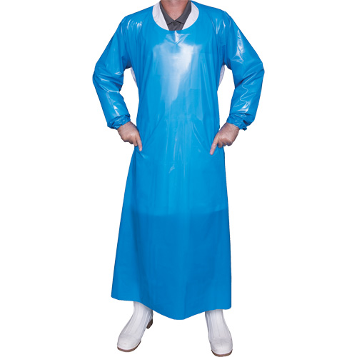 Top Dog 6 Mil. Gown, Large, Blue, Polyurethane Helyx Safety & Industrial Supplies