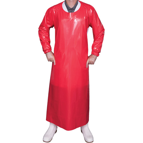 Top Dog 6 Mil. Gown, X-Large, Red, Polyurethane Helyx Safety & Industrial Supplies