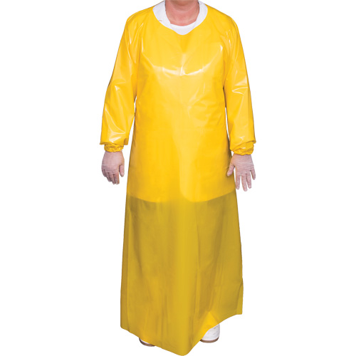 Top Dog 6 Mil. Gown, Large, Yellow, Polyurethane Helyx Safety & Industrial Supplies