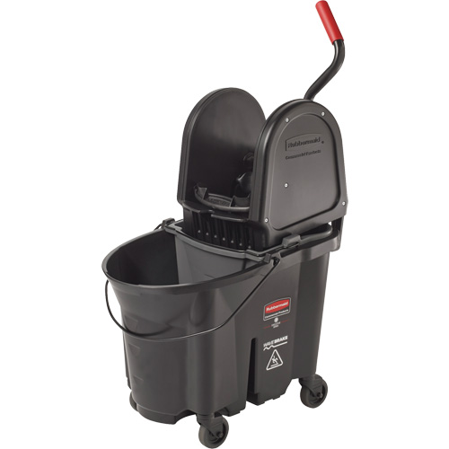 Seau et essoreuse Wavebrake, Pression vers le bas, 8,75 gal. US (35 pintes), Noir Helyx Safety & Industrial Supplies