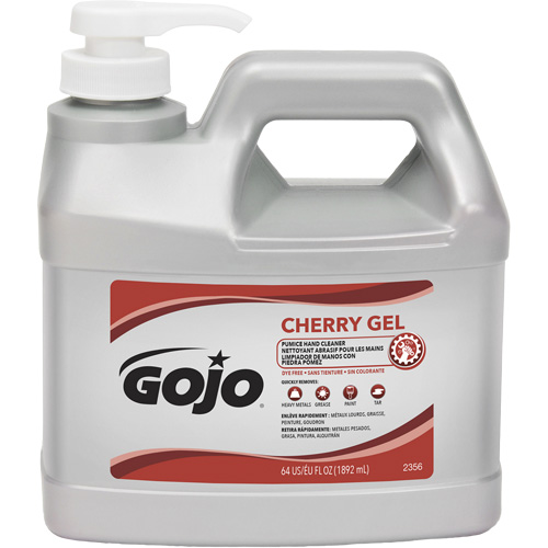 Nettoyant &agrave; mains, Gel/Pierre ponce, 1,89 L, Bouteille &agrave; pompe, Cerise Helyx Safety & Industrial Supplies