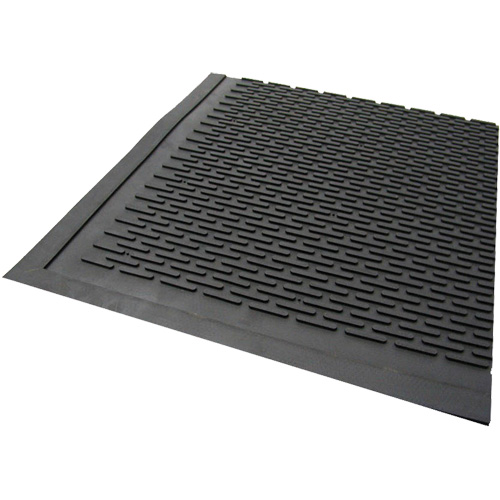 Outdoor Mat, Rubber, Scraper Type, Solid Pattern, 3' x 5', Black Helyx Safety & Industrial Supplies