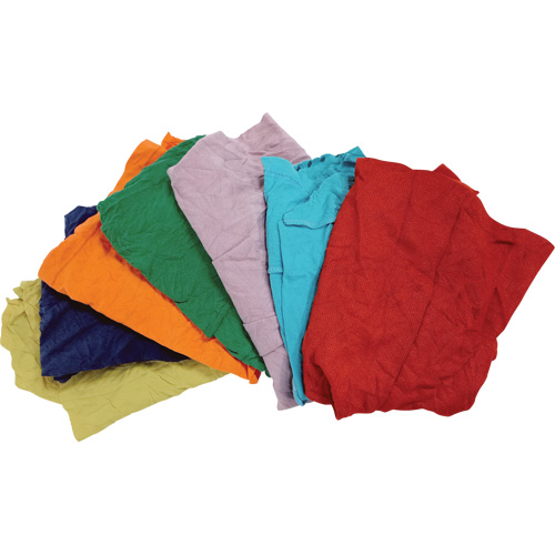 Chiffons fabriqu&eacute;s &agrave; partir de mat&eacute;riaux recycl&eacute;s, Coton, M&eacute;lange de couleurs, 25 lb Helyx Safety & Industrial Supplies