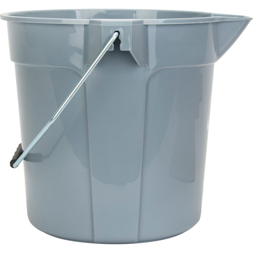 Seau rond avec bec verseur, Capacit&eacute; de 2,64 gal. US (10,57 pintes), Gris Helyx Safety & Industrial Supplies