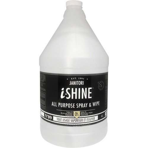 Janitori All-Purpose i-Shine Spray & Wipe, 4 L, Jug Helyx Safety & Industrial Supplies