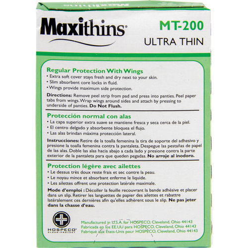 Maxithins&reg; Maxi Pad Ultra Thin with Wings Helyx Safety & Industrial Supplies