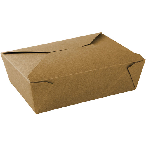 Kraft Take Out Food Containers, Corrugated, Rectangular Helyx Safety & Industrial Supplies
